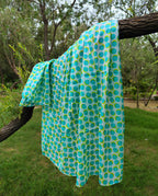 Women's Cotton Polka Dot Print Long Stole – Green Multi 100x180 cms