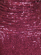 Wine Sequins One-Shoulder Maxi Party Dress by Shreekama