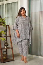 Grey Ikigai Printed Cotton Co-Ord Set