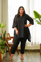 Regular Ikigai Black Cotton Co-ord Set