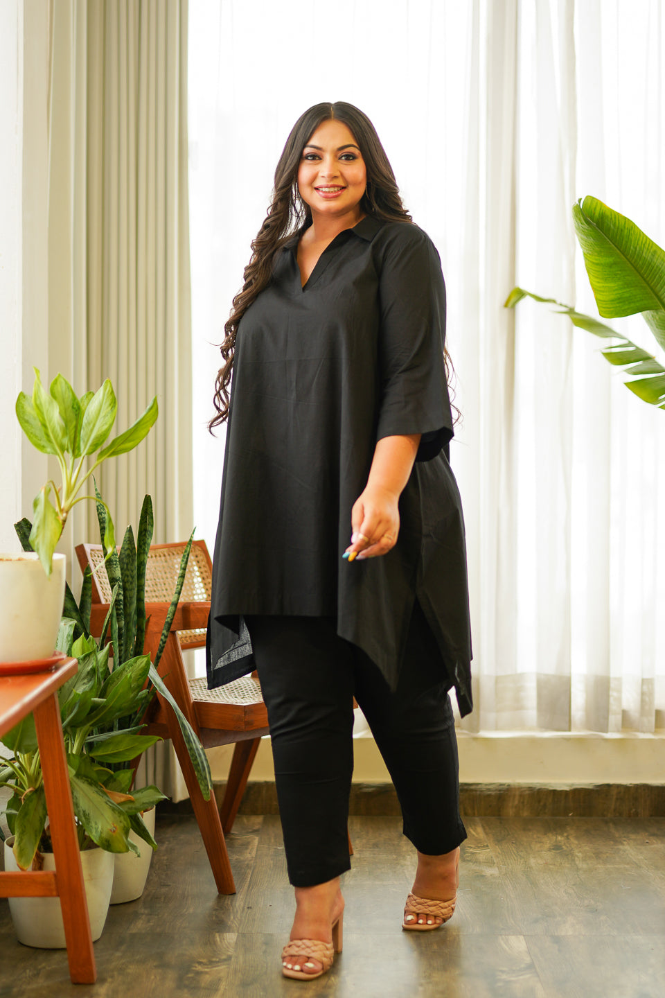 Regular Ikigai Black Cotton Co-ord Set