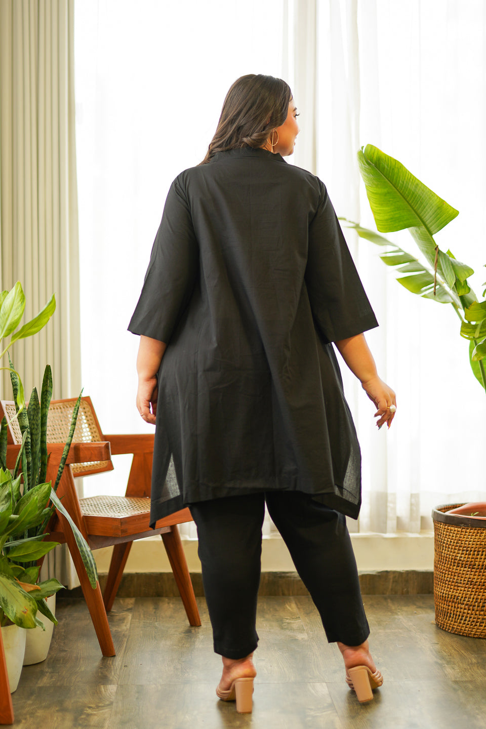 Regular Ikigai Black Cotton Co-ord Set