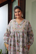 Tropical Print Floral Maxi Dress