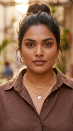 Plus Size Brown Linen Shirt – Casual Relaxed Fit Button-Down Top for Women