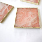 Rose Quartz Agate - Set of 4 Large Square Coasters | Personalised Momentos