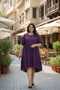 Purple Tiered Short Dress