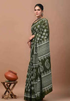 Hariyali Hues Forest Soul in Mulmul Saree-3