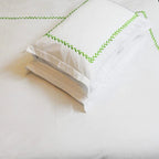 Willow Leaves - Pure Linen Embroidered Edge Duvet Cover Sets-0