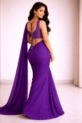 Ishira Amethyst Crush Designer Saree with Heavy Beaded Blouse