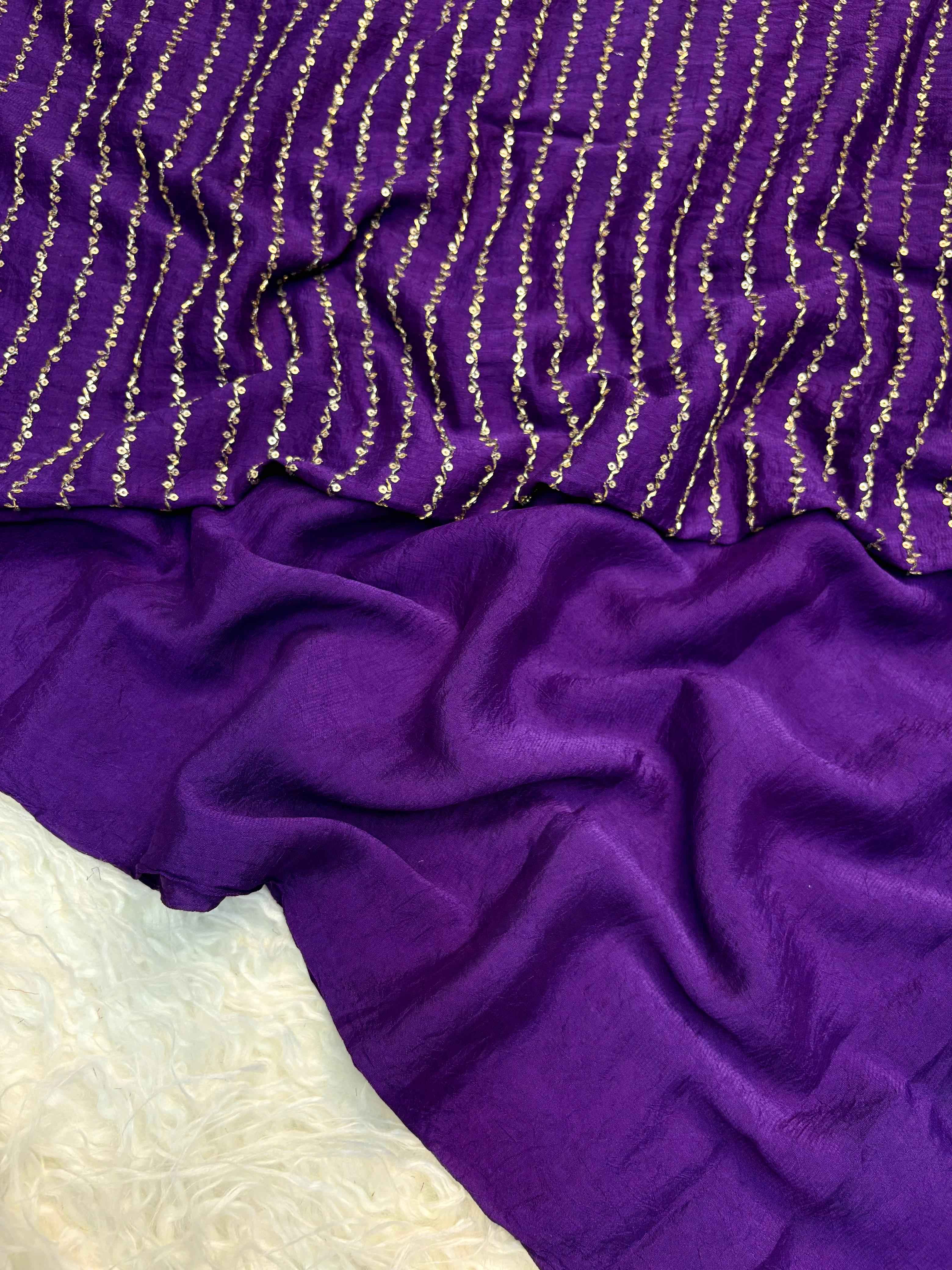 Ishira Amethyst Crush Designer Saree with Heavy Beaded Blouse