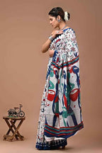 Ranglok Multicolor Tribal Art Mulmul Cotton Saree