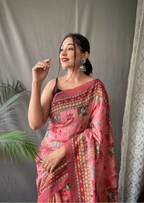 Sampriti Kalamkari Malmal Saree